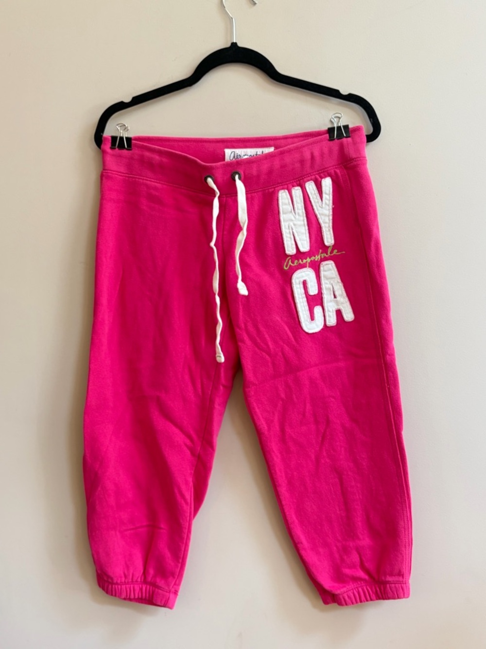 Aeropostale Y2K Aero Pink Cropped Sweatpants Casual Drawstring Sweat Pants